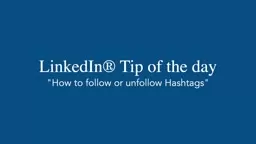 How to follow and unfollow Hashtags on LinkedIn