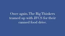 Big Thinkers JFCS Food Drive