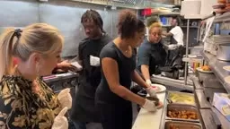 Daisy learning how to plate at Skil Lit Cafe in #trenton - Mercer Buy Local Connection
