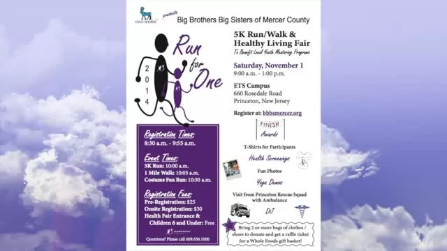 5KRunForOne-Nov1 Big Brothers Big Sisters of Mercer Nov.1st