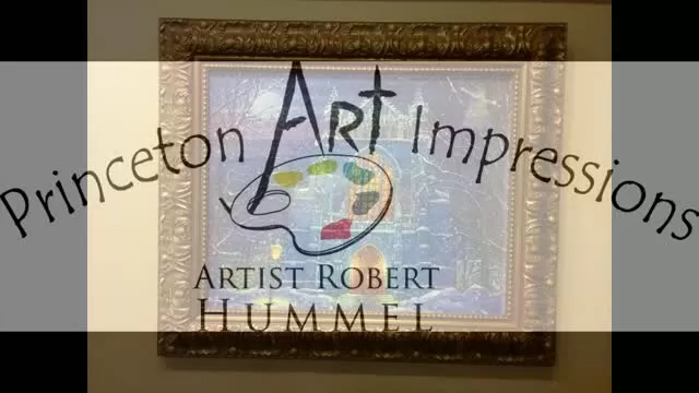 A SNOWY NIGHT AT THE UNIVERSITY CHAPEL - Painting by artist Robert Hummel, Princeton Art Impressions
