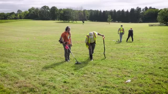 Princeton Battlefield Scene: Metal detecting with Ethan