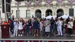 2-time Olympic gold medalist Athing Mu speaks in Trenton