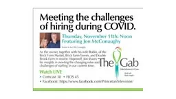 This Thursday 11/11 Robin & Jon McConaughy Brick Farm Group on The Gab