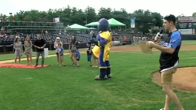 She said yes! Pregame Marriage Proposal at Baseball Game Trenton Thunder