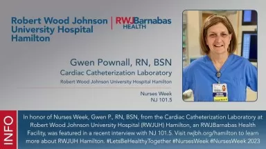 Robert Wood Johnson University Hospital Hamilton Nurse Featured on NJ 101 5