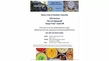 Hamilton Rotary 'Soup 4 You' Monday, Feb. 26 2024 RWJ Fitness &amp; Wellness Center