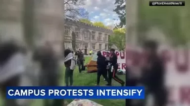 13 protesters arrested at Princeton; students set up tents at Rutgers University in New Jersey