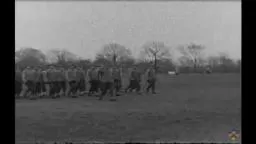 Marching scenes on campus, circa 1943‬