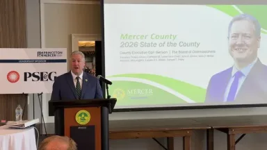 Dan Benson State of the County Mercer Unedited Wide Shot for Press