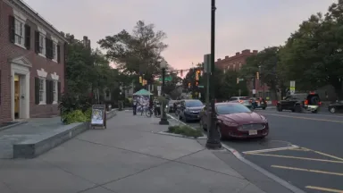 Downtown Princeton NJ at Night  Nassau Street Walk [4K HDR]