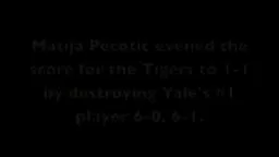 PrincetonTennis vs. Yale Recap, April 8th, 2012