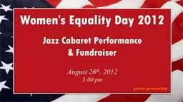 JazzBenefitWomen's Equality Day 2012 YWCA Princeton