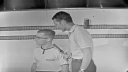1961 Princeton's Clotworthy demonstrates backstroke for CBS'