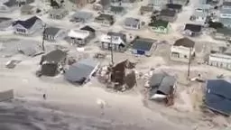 Aerial View of New Jersey Coast Line After Hurricane Sandy f