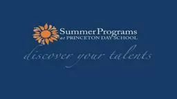 PDS Summer Programs Princeton Day School